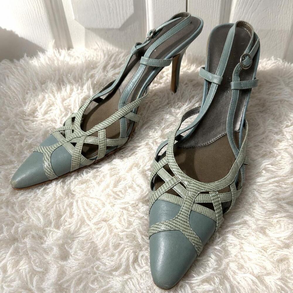 Anne Klein sage strappy pointed toe heels y2k slingback pumps